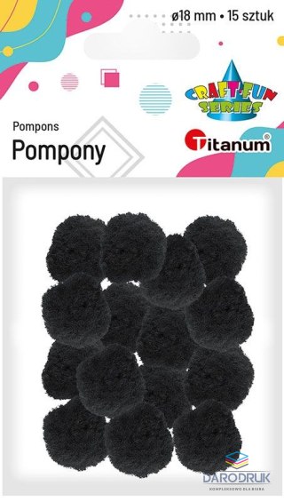 Titanum Pompony Craft-Fun Series czarne 15 szt Titanum