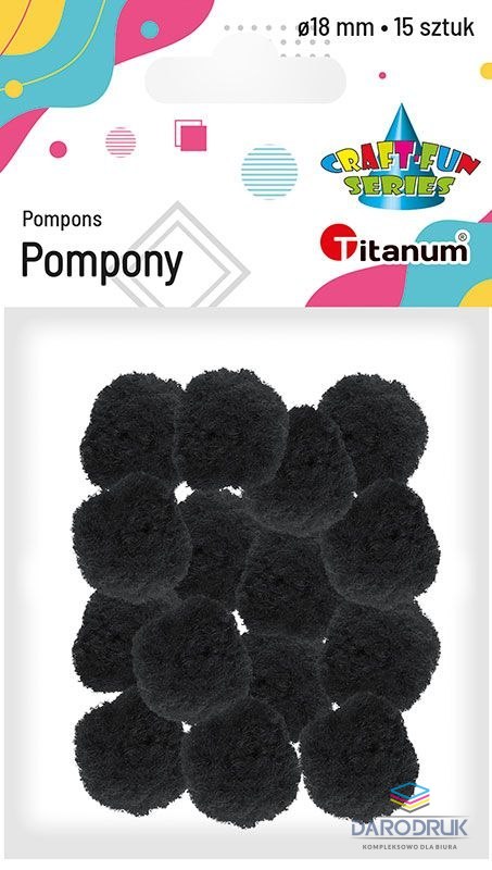 Titanum Pompony Craft-Fun Series czarne 15 szt Titanum