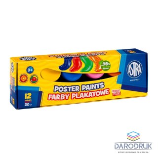 Astra Farby plakatowe kolor: mix 20ml 12 kolor. Astra (301123043)