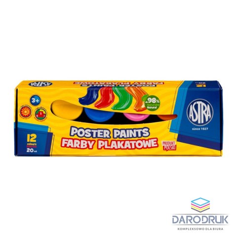Astra Farby plakatowe kolor: mix 20ml 12 kolor. Astra (301123043)