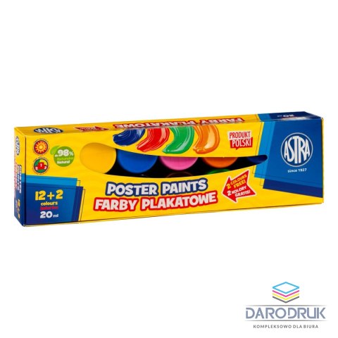 Astra Farby plakatowe kolor: mix 20ml 12 kolor. Astra (301123045)