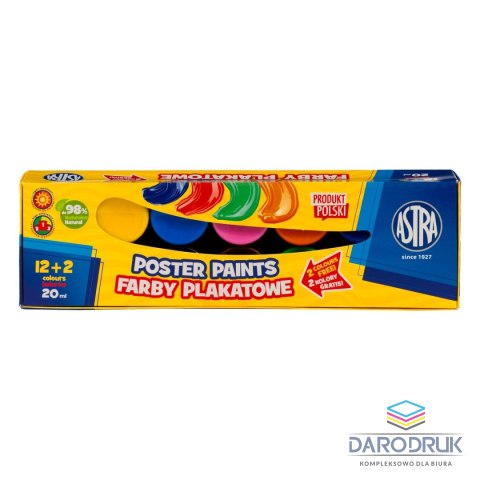 Astra Farby plakatowe kolor: mix 20ml 12 kolor. Astra (301123045)