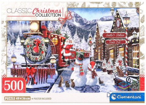 Clementoni Puzzle 500 elementów Train Station Snowaman Boże Narodzenie 500 el. Clementoni (35627)