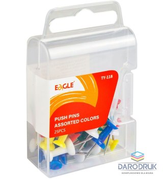 Eagle Pinezki tablicowe Eagle TY-118 kolorowe kolor: mix 25 szt Eagle (110-1736)