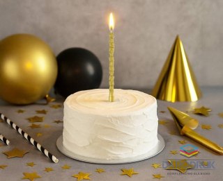 Godan Świeczka urodzinowa z napisem Happy Birthday, złota, 11,5 cm, 1 szt Godan (BH-SUHB)