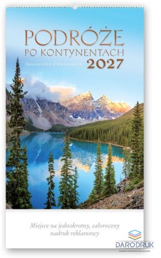 Lucrum Kalendarz ścienny PODRÓŻE PO KONTYNENTACH 13-planszowe 320mm x 470mm Lucrum (RW11)