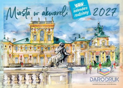 Lucrum Kalendarz ścienny RODZINNY MIASTA W AKWARELI 13-KARTKOWY 280mm x 200mm Lucrum (WL5)