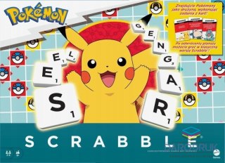 Mattel Gra planszowa Scrabble Pokemon Rodzinna gra słowna 2 w 1 Polska wersja Mattel (hxt29)
