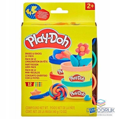 Playdoh Ciastolina 4 kol. Play-Doh Zestaw Imprezowy Prezenty 12-pak 340g Playdoh (g0519)