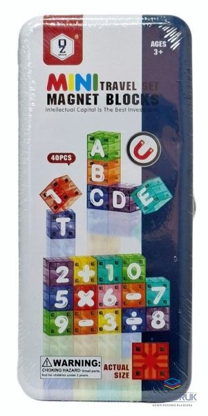 Swede Klocki magnetyczne zestaw z literami, cyframi i symbolami matematycznymi 40el Swede (G9376)