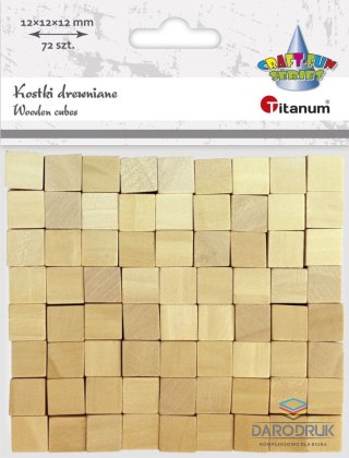 Titanum Ozdoba drewniana Craft-Fun Series Kostki drewniane 12x12mm 72szt. Titanum