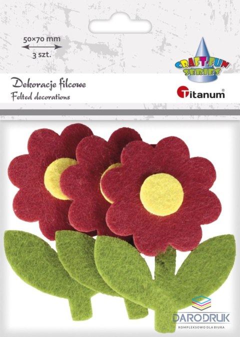 Titanum Ozdoba filcowa Craft-Fun Series kwiatki z łodygą Titanum (EA081)