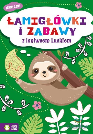 Zielona Sowa Książka dla dzieci Łamigłówki i zabawy z leniwcem Luckiem Zielona Sowa