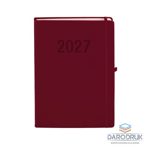 Antra Kalendarz książkowy (terminarz) 2027 MEMOFIX dziennyy A4 Antra (bordowy)