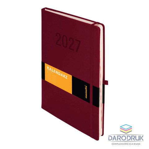 Antra Kalendarz książkowy (terminarz) 2027 MEMOFIX dziennyy A4 Antra (bordowy)