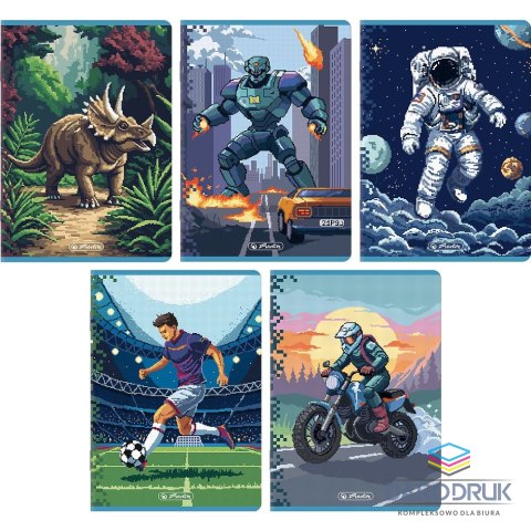 Herlitz Zeszyt A5 Premium Pixel Fun 16k. 70g kratka Herlitz (400207497)