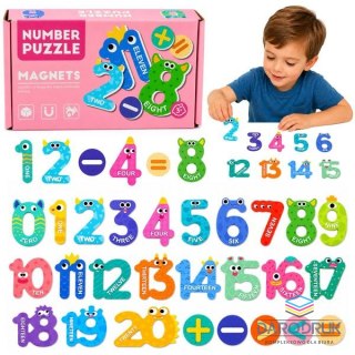 Lean Puzzle Magnetyczne Działania i Liczby Działania Magnesy Edukacyjne 26 el. Lean (32021)