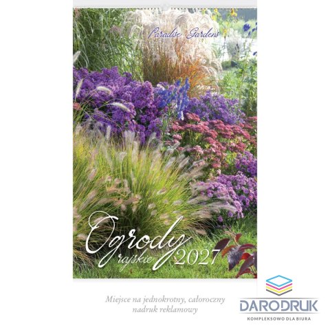Lucrum Kalendarz ścienny OGRODY RAJSKIE 13-planszowe 320mm x 470mm Lucrum (RW12)