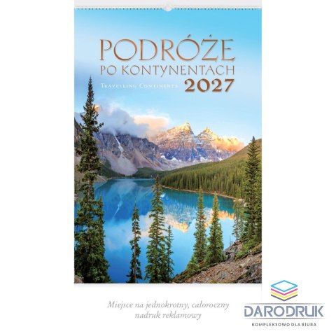 Lucrum Kalendarz ścienny PODRÓŻE PO KONTYNENTACH 13-planszowe 320mm x 470mm Lucrum (RW11)