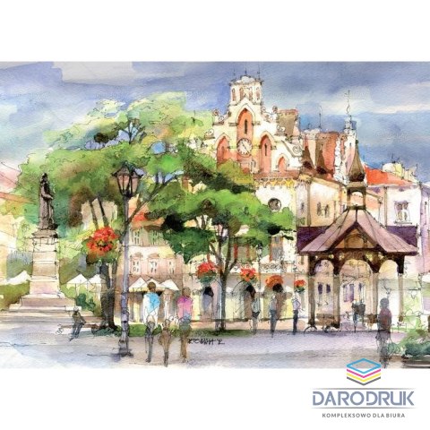 Lucrum Kalendarz ścienny RODZINNY MIASTA W AKWARELI 13-KARTKOWY 280mm x 200mm Lucrum (WL5)