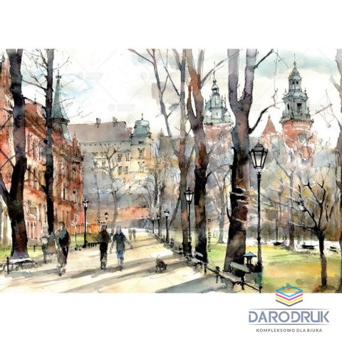 Lucrum Kalendarz ścienny RODZINNY MIASTA W AKWARELI 13-KARTKOWY 280mm x 200mm Lucrum (WL5)