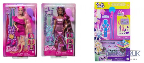 Mattel Pakiet PROMOCJA lalka barbie długie włosy+zestaw polly pocket hkt95+hrd65 Mattel (645728+622257)