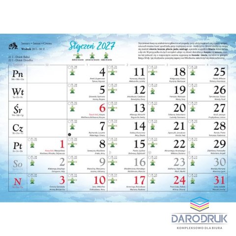 Lucrum Kalendarz ścienny WĘDKARSKI 13-planszowe 320mm x 470mm Lucrum (RW14)