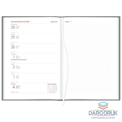 Wokół Nas Kalendarz nauczyciela książkowy (terminarz) akademicki Vivella czarny A5 143mm x 204mm Wokół Nas (A5TA071B)
