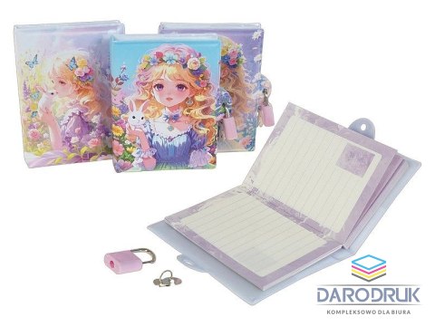 Adar Notes (notatnik) A7 pamiętnik z kłódką A7 (11x8x2cm), wzór dziewczęcy linia [mm:] 110x80 Adar (639478)