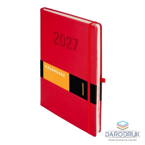 Antra Kalendarz książkowy (terminarz) 2027 MEMOFIX dziennyy A4 Antra (czerwony)