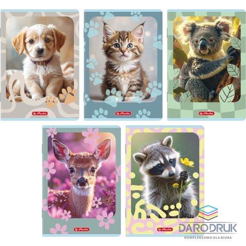 Herlitz Zeszyt A5 Animals 32k. 70g linia podwójna Herlitz (400206382)