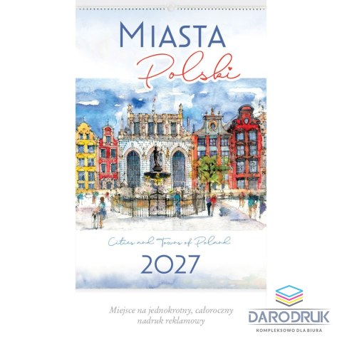 Lucrum Kalendarz ścienny MIASTA POLSKI 13-planszowe A3+ 320mm x 470mm Lucrum (RW05)
