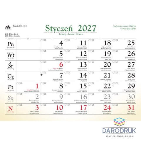 Lucrum Kalendarz ścienny RODZINNY TATRY i PODHALE 13-KARTKOWY 280mm x 200mm Lucrum (WL4)