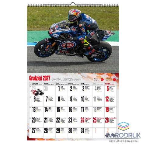 Pan Kalendarzyk Kalendarz ścienny 2027 MOTOCYKLE 470mm x 320mm Pan Kalendarzyk (A3 VD.21)