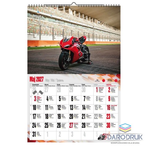 Pan Kalendarzyk Kalendarz ścienny 2027 MOTOCYKLE 470mm x 320mm Pan Kalendarzyk (A3 VD.21)