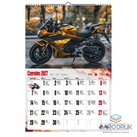 Pan Kalendarzyk Kalendarz ścienny 2027 MOTOCYKLE 470mm x 320mm Pan Kalendarzyk (A3 VD.21)