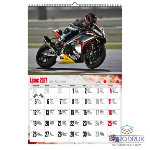 Pan Kalendarzyk Kalendarz ścienny 2027 MOTOCYKLE 470mm x 320mm Pan Kalendarzyk (A3 VD.21)