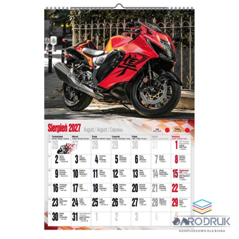 Pan Kalendarzyk Kalendarz ścienny 2027 MOTOCYKLE 470mm x 320mm Pan Kalendarzyk (A3 VD.21)