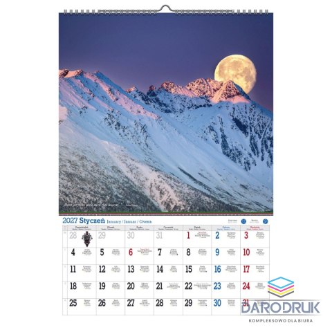Pan Kalendarzyk Kalendarz ścienny 2027 TATRY MOJA PASJA A2 Pan Kalendarzyk (A2 V.4)