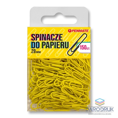Penmate Spinacze standard kanarkowy TT8316 28mm 150 szt Penmate (spinacz kolorowy 28mm)