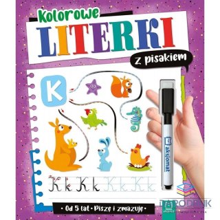 Aksjomat Książeczka edukacyjna Kolorowe literki z pisakiem. Piszę i zmazuję od 5 lat Aksjomat