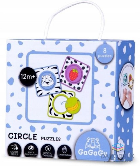 Gagagu Puzzle GAGAGU Z DZIURKĄ, KÓŁECZKIEM układanka edukacyjna dla dzieci +12m-cy 8 el. Gagagu (GGG0324)