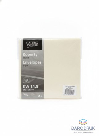 Galeria Papieru Koperta jasny krem kremowy [mm:] 145x145 Galeria Papieru 10 sztuk