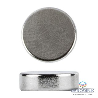 Grand Magnes neodymowy Srebrny śr. 10mm Grand (130-1968) 5 sztuk