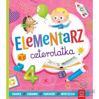 Aksjomat Książka dla dzieci Elementarz czterolatka. Nauka, zabawa, naklejki, wierszyki Aksjomat