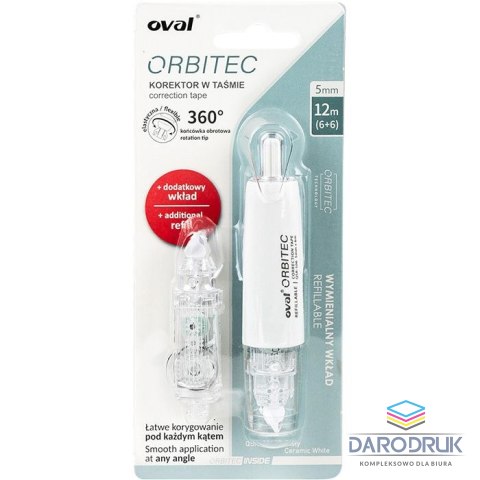 Oval Korektor w taśmie (myszka) QSR-506 biały 5x6 [mm*m] Oval (160-2403)