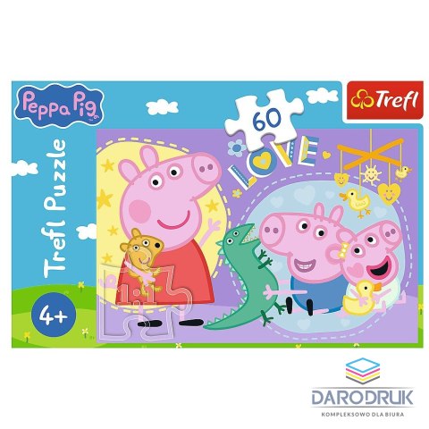 Trefl Puzzle Peppa Pig Szczęśliwa świnka 60 el. Trefl (17414)