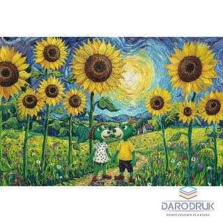 Trefl Puzzle Trefliki Spacer wśród słoneczników 100 el. Trefl (16560)