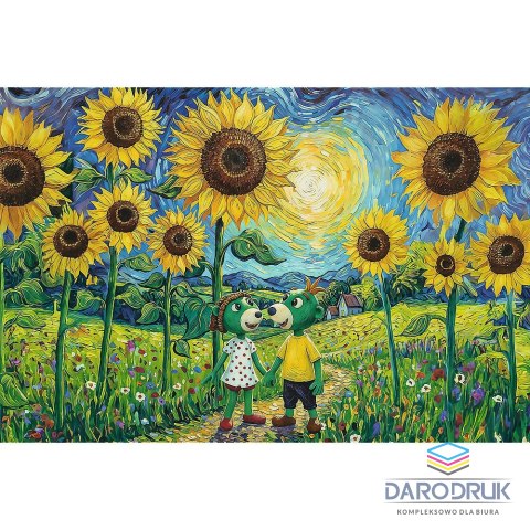 Trefl Puzzle Trefliki Spacer wśród słoneczników 100 el. Trefl (16560)