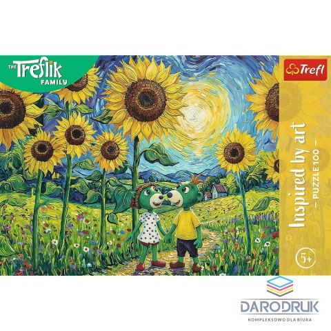 Trefl Puzzle Trefliki Spacer wśród słoneczników 100 el. Trefl (16560)